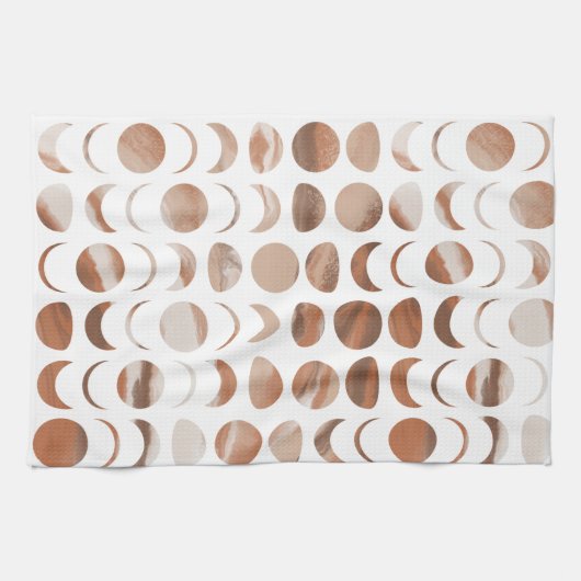 ムーンフェイズ絵を描大理石のルック金ゴールド&クリーム皿 キッチンタオル (横)