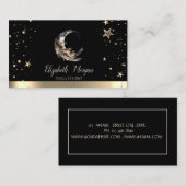 ムーンフェザー金ゴールドスターズブラックヨガスタジオ 名刺 (正面/裏面)