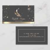 ムーンフェザー金ゴールドスターズヨガスタジオ 名刺 (正面/裏面)