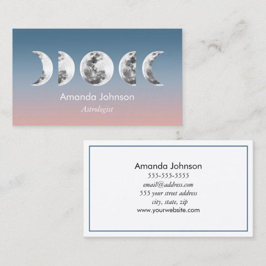 ムーンフェーズ星占いヨガホリスティックヒーラー 名刺 (正面/裏面)