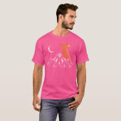 ムーンフォレスト動物キツネ恋人自然野生動物キツネ Tシャツ (正面フル)