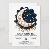 ムーンフォロースターズデジタル誕生日 招待状 (正面/裏面)