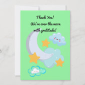 ムーンフォーエバーキュートお誕生日写真感謝カード 招待状 (正面)