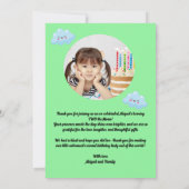 ムーンフォーエバーキュートお誕生日写真感謝カード 招待状 (裏面)