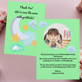 ムーンフォーエバーキュートお誕生日写真感謝カード 招待状