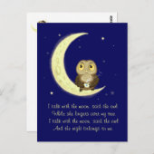 ムーンフクロウ真夜中のコーヒー ポストカード (正面/裏面)