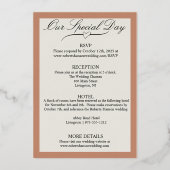 ムーンフラワーオフホワイト、ワイドバラ金ゴールド 箔招待状 (裏面)