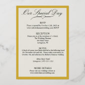 ムーンフラワーオフホワイト、ワイドGoldr 箔招待状 (裏面)