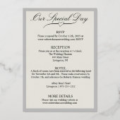 ムーンフラワーオフ白、ワイド銀 箔招待状 (裏面)