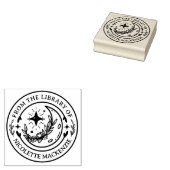 ムーンフラワーハンドラ図解入りの、写真付きのイブラリースタンプ ラバースタンプ (押印)