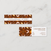 ムーンフラワーパターモダンン名刺 スキニー名刺 (正面/裏面)