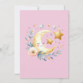 ムーンフラワーレインボースターズハート誕生日 招待状 (裏面)