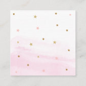 ムーンブックの上にピンク色のベビー挿入 スクエア名刺 (裏面)