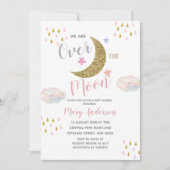 ムーンブラッシュピンクベイビーシャワー 招待状 (正面)