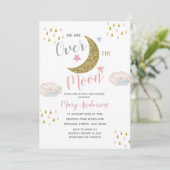 ムーンブラッシュピンクベビーシャワー 招待状 (スタンド正面)