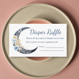 ムーンブルーのおむつラッフル赤ちゃんシャワーの上で エンクロージャーカード