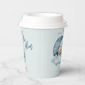 ムーンブルーのベビーシャワーの上にテディベア 紙コップ (右)