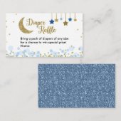 ムーンブルーのベビーシャワーの上 – おむつラッフル エンクロージャーカード (正面/裏面)