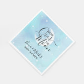 ムーンブルーの上に赤ちゃんシャワーのナプキン スタンダードランチョンナプキン (角)