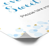 ムーンブルーの水色の愛はスイートサイン ポスター (角)