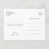 ムーンブルーの男の子の赤ちゃんシャワーでかわいい インビテーションポストカード (裏面)