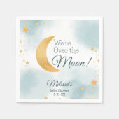 ムーンブルーの男の子の赤ちゃんシャワーを浴びる スタンダードカクテルナプキン (正面)