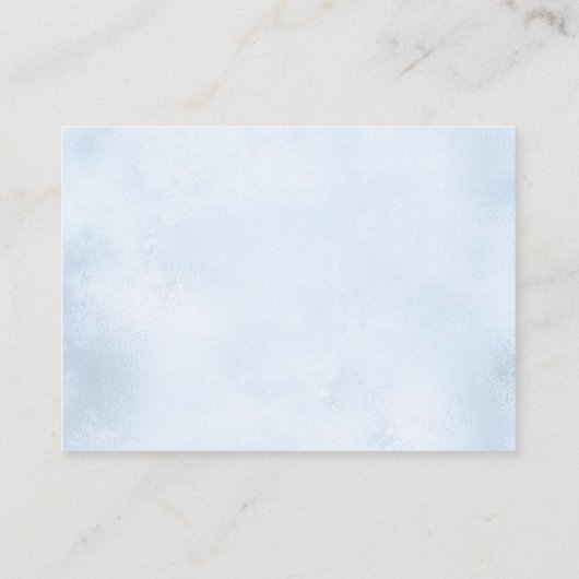 ムーンブルーの赤ちゃんシャワーのゲームに関する予測 エンクロージャーカード (裏面)