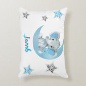 ムーンブルーエレファントガール名前をカスタムする枕 アクセントクッション (正面(垂直))