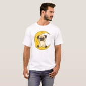 ムーンプグ月獣犬かわいい動物のかわいい Tシャツ (正面フル)