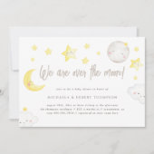 ムーンベイビーシャワーの上にウィムシーな水の色 招待状 (正面)