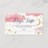 ムーンベビーシャワーおむつラッフルの上にピンク エンクロージャーカード (正面)
