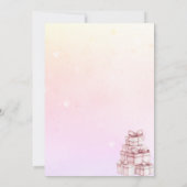 ムーンベビーシャワーにピンク&パープル眠たいクマ サンキューカード (裏面)