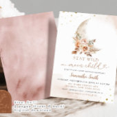 ムーンベージュボホフローラガールベビーシャワー 招待状
