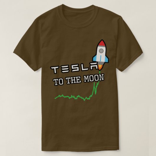 ムーンホワイトへのTSLA Tシャツ (デザイン正面)