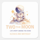 ムーンマイルの宇宙飛行士 2歳の誕生日 プチギフト スクエアシール (正面)