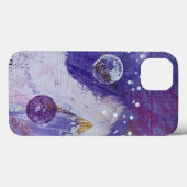 ムーンマウンテンの紫の抽象芸術iPhoneケース Case-Mate iPhoneケース (裏面 (横))