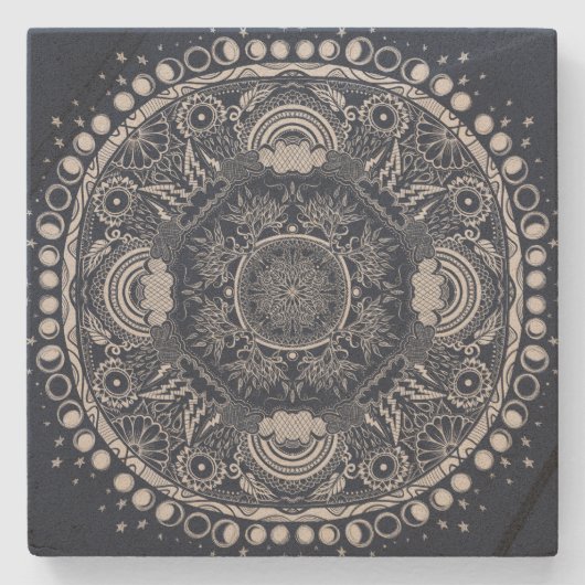 ムーンマンダラムーンチャイルドヨガ ストーンコースター (正面)