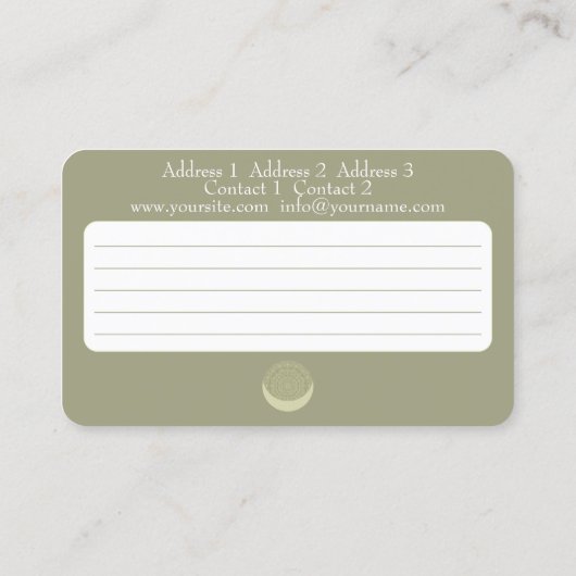 ムーンマンダラ – 名刺 (裏面)