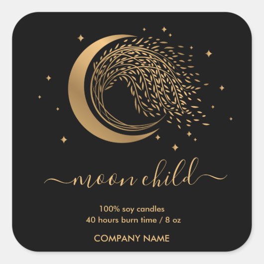 ムーンミスティックウィッチー天のヤナギの木のスクエアセント スクエアシール (正面)