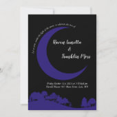 ムーンミッドナイトブルー結婚式招待状 招待状 (正面)