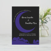 ムーンミッドナイトブルー結婚式招待状 招待状 (スタンド正面)