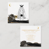 *～*ムーンヨガルナバラ女神ブラック金ゴールド スクエア名刺 (正面/裏面)