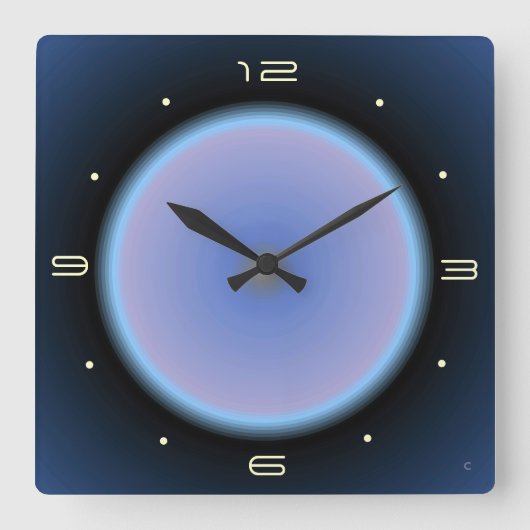 ムーンライク画像ピンク/ムーヴ/ブルー>キッチンクロック スクエア壁時計 (正面)