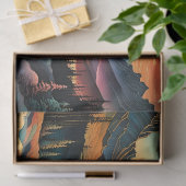 ムーンライジングオーバー山々、レトロカラーデザイン 薄葉紙 (ギフト)