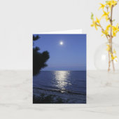 ムーンライジングオーバー海ノートカード カード (黄色い花)