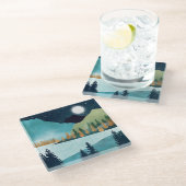 ムーンライズ湖 ガラスコースター (アングル)