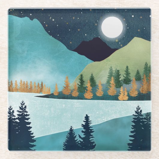 ムーンライズ湖 ガラスコースター (正面)