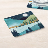 ムーンライズ湖 スクエアペーパーコースター (アングル)