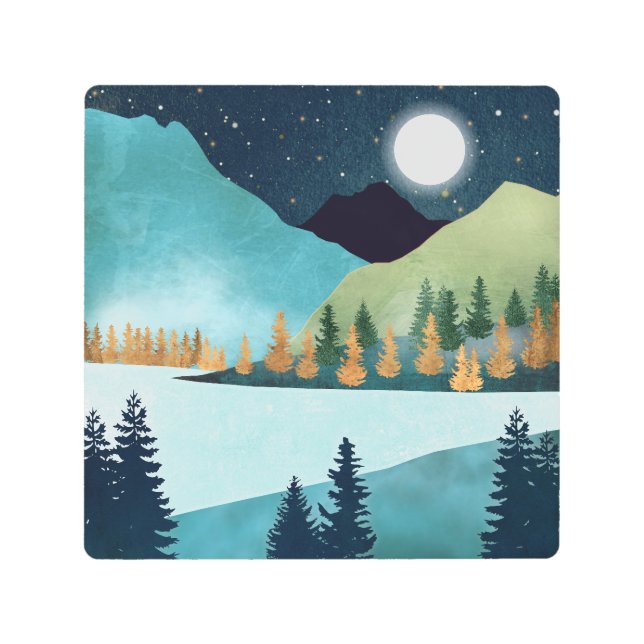 ムーンライズ湖 メタルプリント (正面)