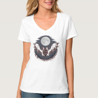 ムーンライトこうもり – ハロウィーンナイトデザイン Tシャツ